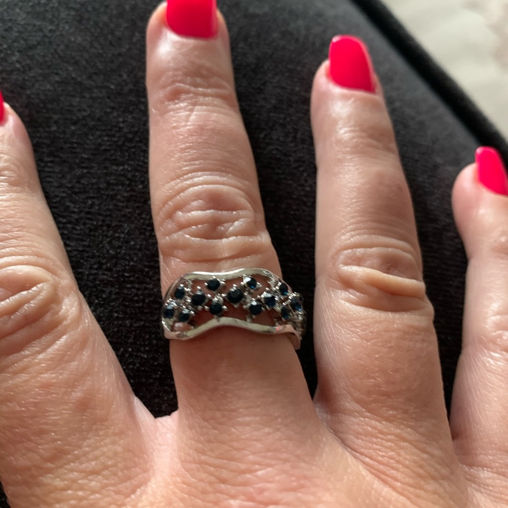 Sterling Silver Sapphire Ring - Picture 2 of 4